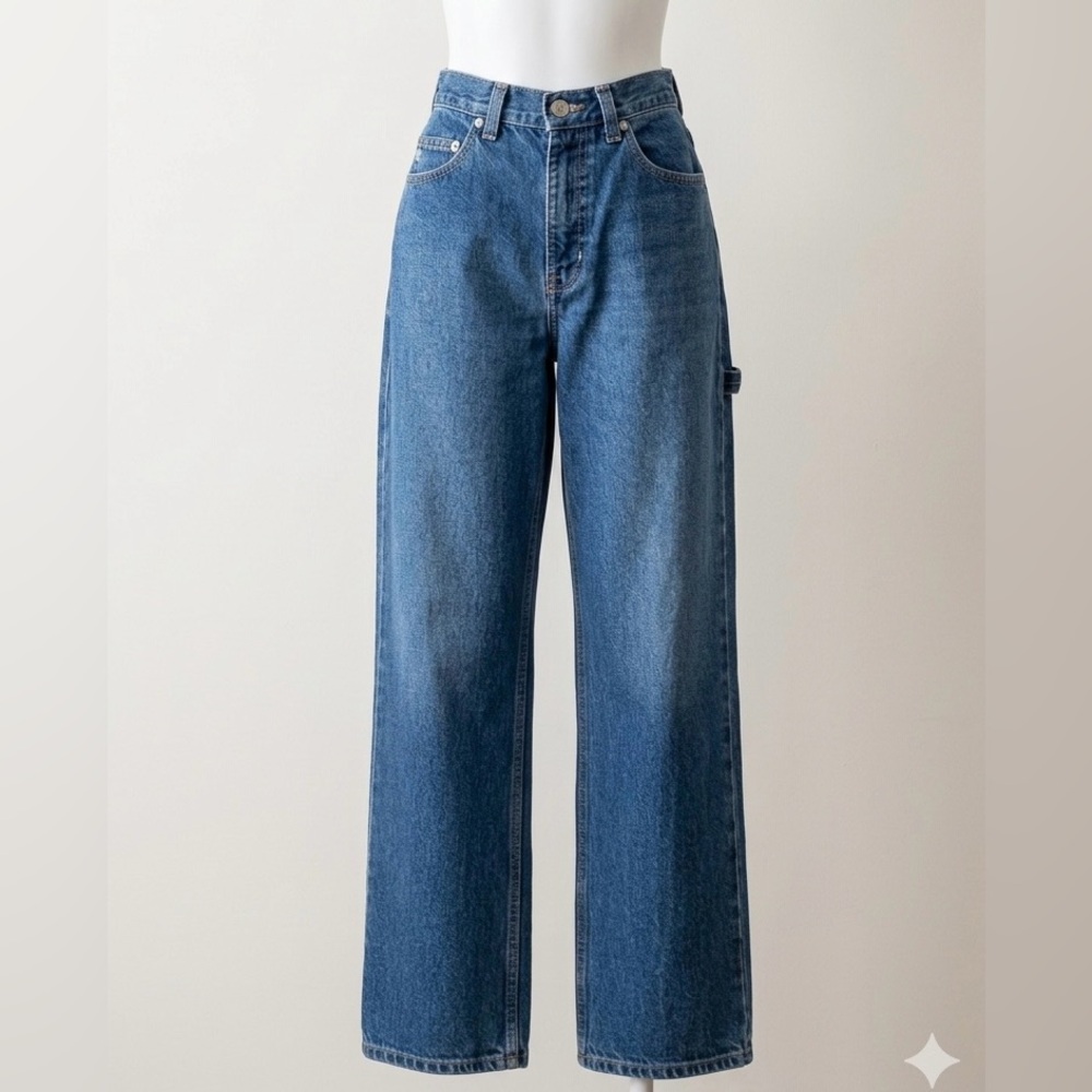 Vintage 90s Silver Jeans Co Baggy Carpenter Skater Denim Pants Size 28x32